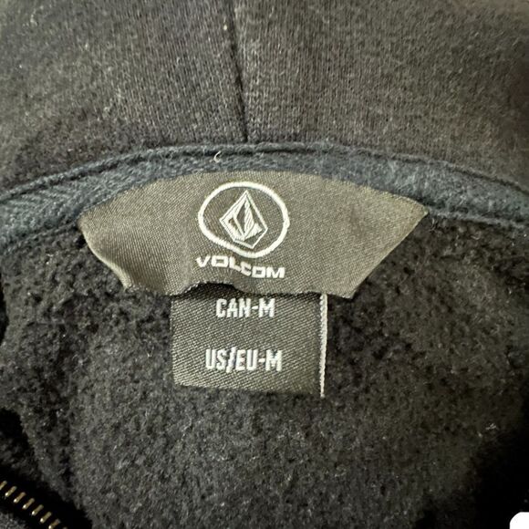 Volcom ~ Black zipped hoodie jacket ~ size M ~ **missing drawstring for hoodie - Picture 8 of 14
